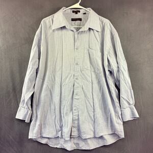 MARIO MASOTTI Shirt Men's Large Single Knit Tailoring Plaid Button 100% Cotton